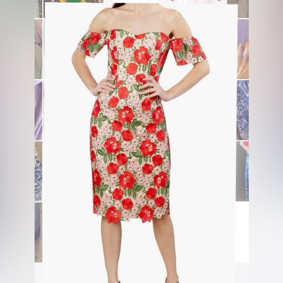 Dress the Population Tara off the shoulder dress size L - Picture 1 of 16